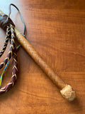Australian stock whip with tan handle