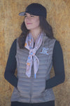 Ladies vest tan with The Horse Ranch Logo